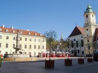 Slowakei, Bratislava, Altstadt, Hauptplatz, Maximiliansbrunnen, Rolandsbrunnen, Altes Rathaus