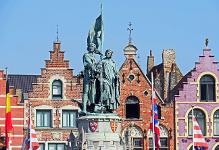 Belgien, Westflandern, Brügge, Grote Markt, Denkmal, Jan Breydel und Pieter de Coninck, Freiheitshelden