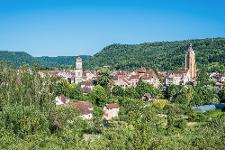 Frankreich, Franche Comte, Arbois, Landschaft, Aussicht, Grün, Stadt
