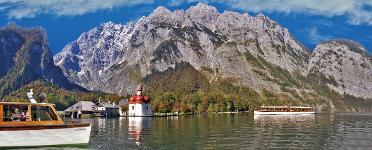 Deutschland, Bayern, Berchtesgadener Land, Schönau am Königssee, St. Bartholmä, Watzmannmassiv, Watzmann-Ostwand
